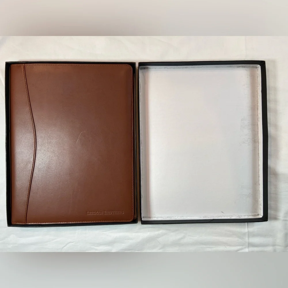 Barrington Leather Portfolio &‎ Notepad for Lehman Bros 10” x 12” incl gift box